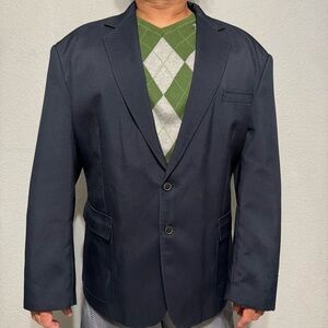 Edwards Men's Navy Collared Long‎ Sleeves Front Button Blazer Size XXL
